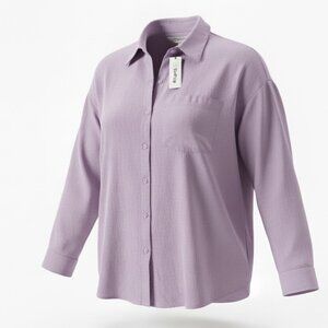 100% Linen Women's Top XXL Lilac Purple, The Drop, Business Casual, Quiet Luxury